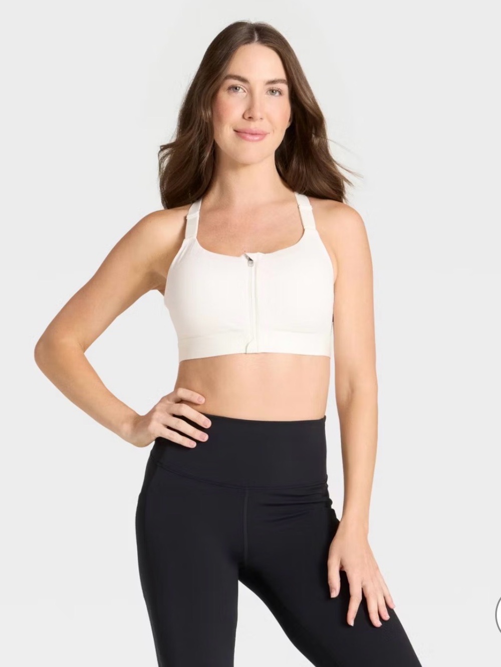High-Support Front-Zip Sports Bra 34DD *NEW